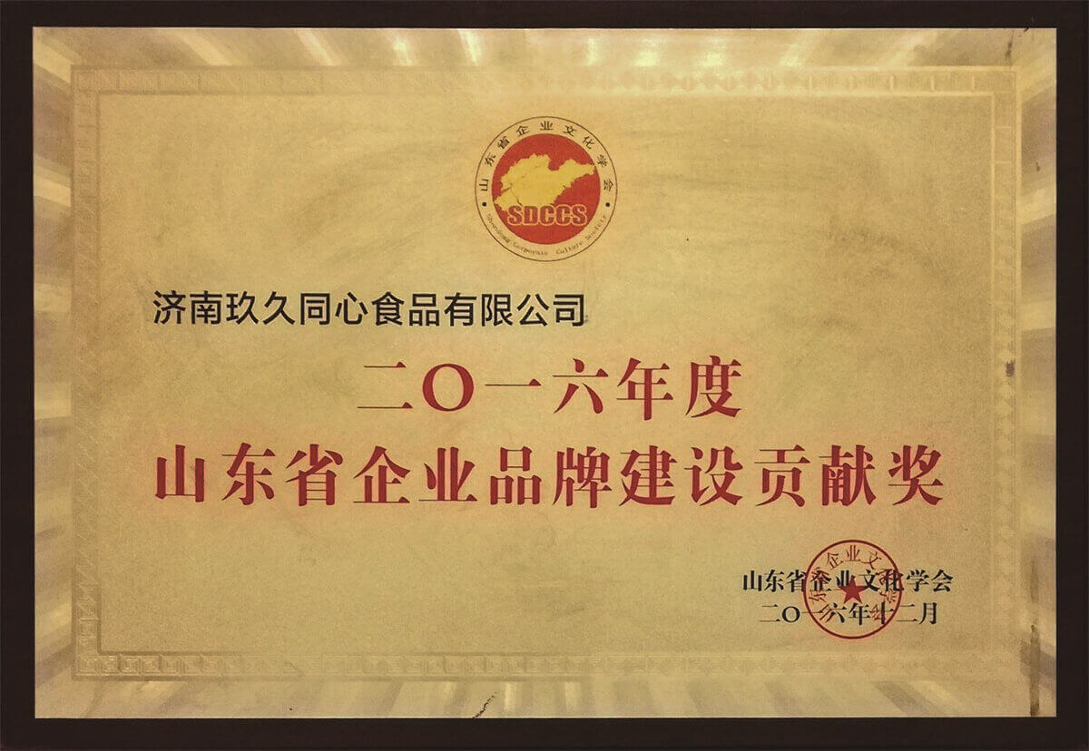 山東省企業(yè)品牌建設(shè)貢獻(xiàn)獎